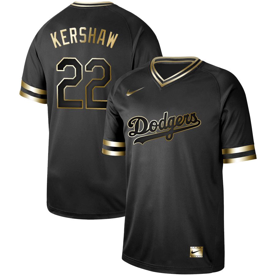 Men Los Angeles Dodgers #22 Kershaw Nike Black Gold MLB Jerseys->los angeles dodgers->MLB Jersey